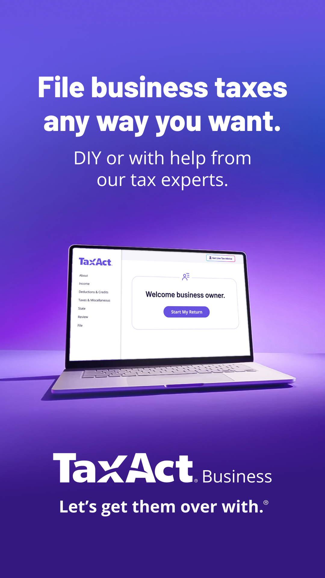TaxAct Facebook ad from Feb 16, 2026
