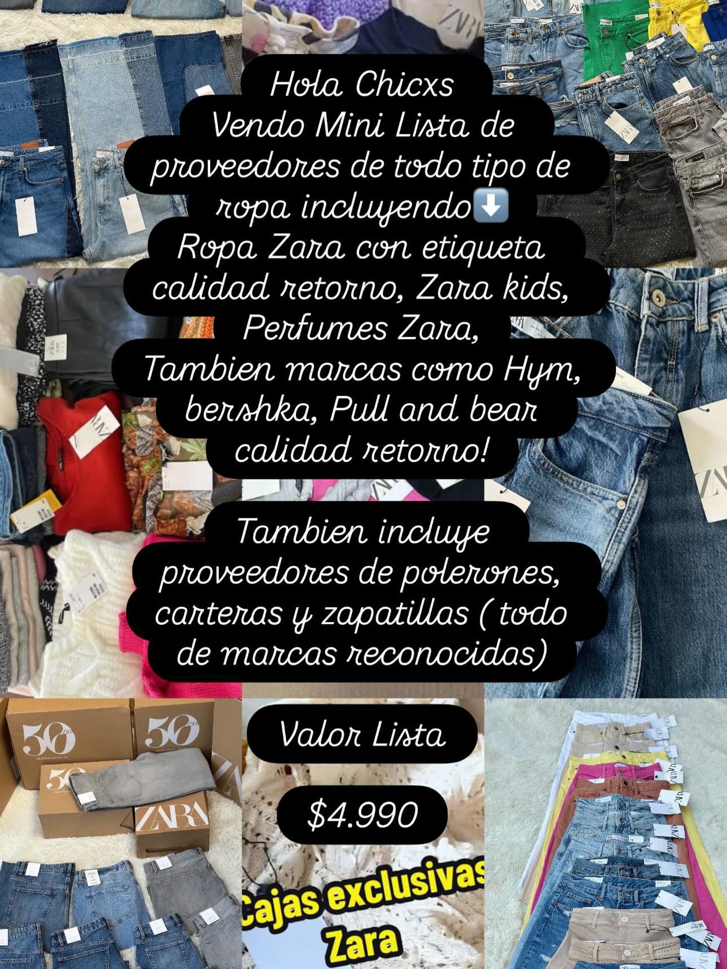almaboutiquechillan Facebook ad: Vendo Lista Proveedores Zara