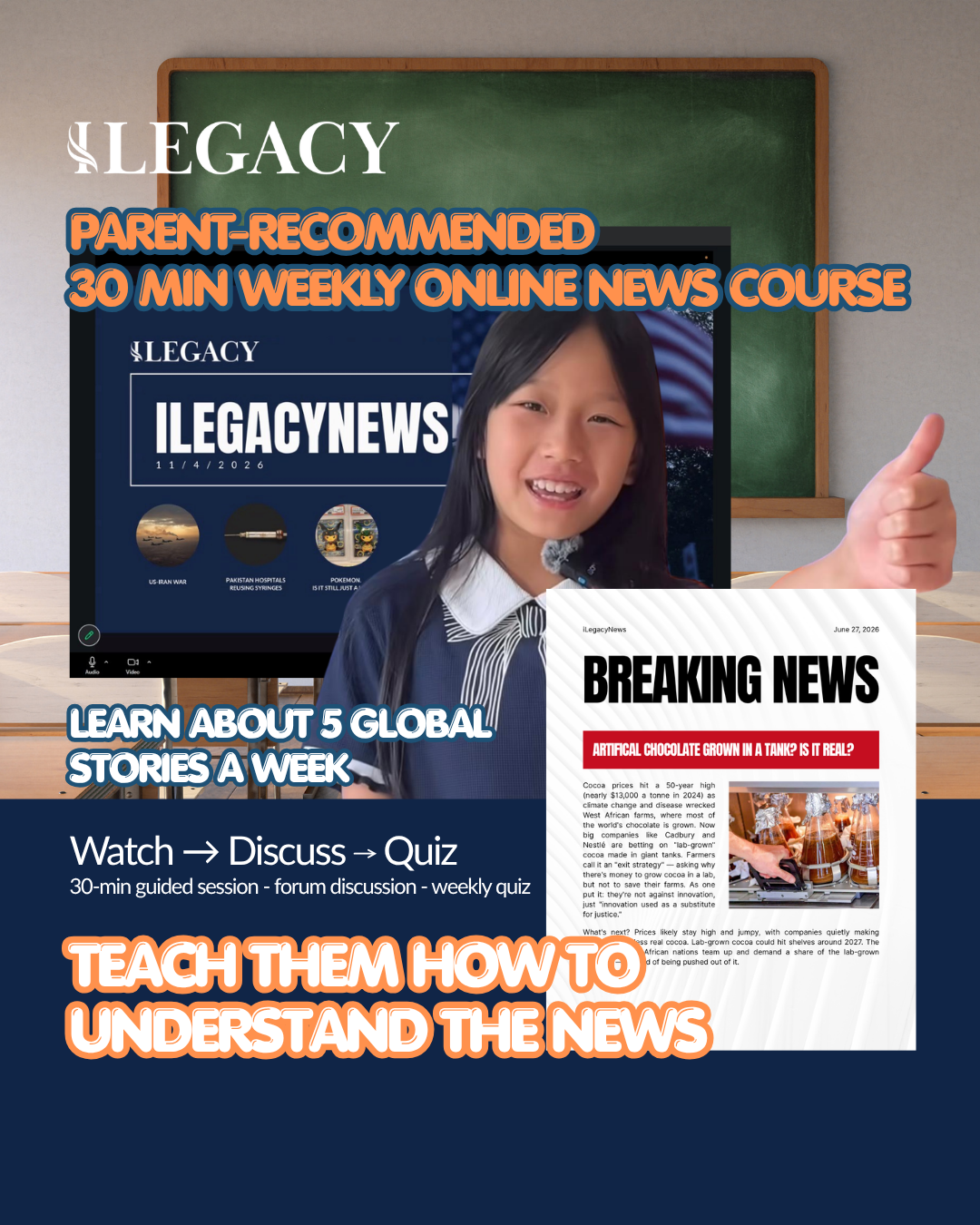 ILegacy Education Facebook ad: Do you want your child to start engaging…