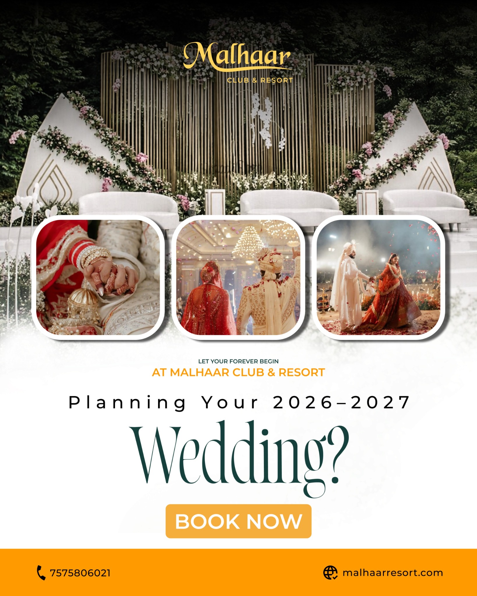 Malhaar Club and Resort Facebook ad: Planning your 2026-2027 wedding?