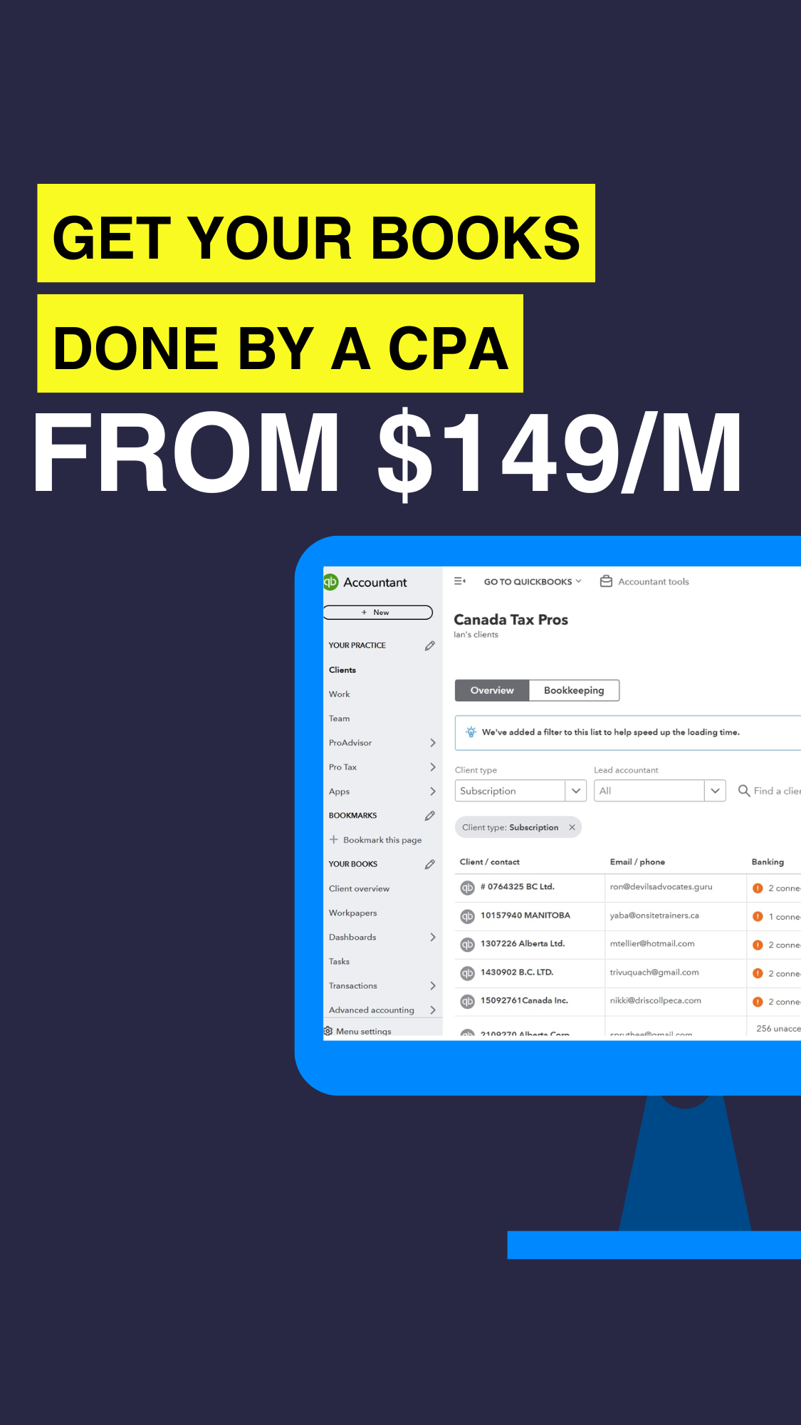 Fast Clean Books Facebook ad: 100% USA Based Bookkeeping Services