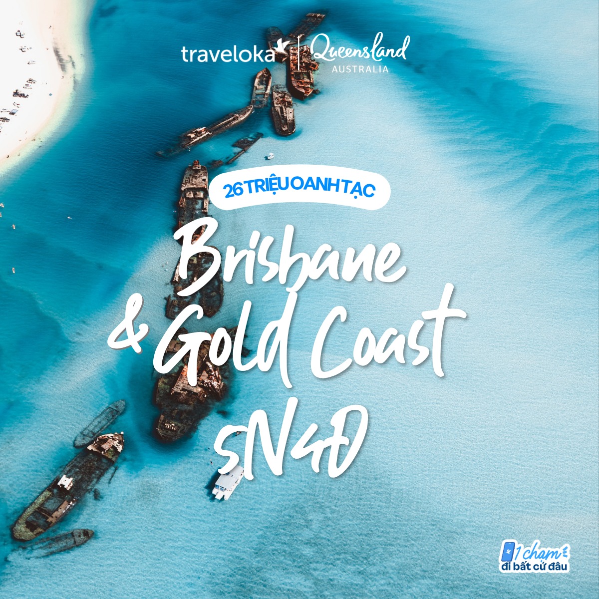 Traveloka Vietnam Facebook ad: Muốn đi Brisbane và Gold Coast sao cho…