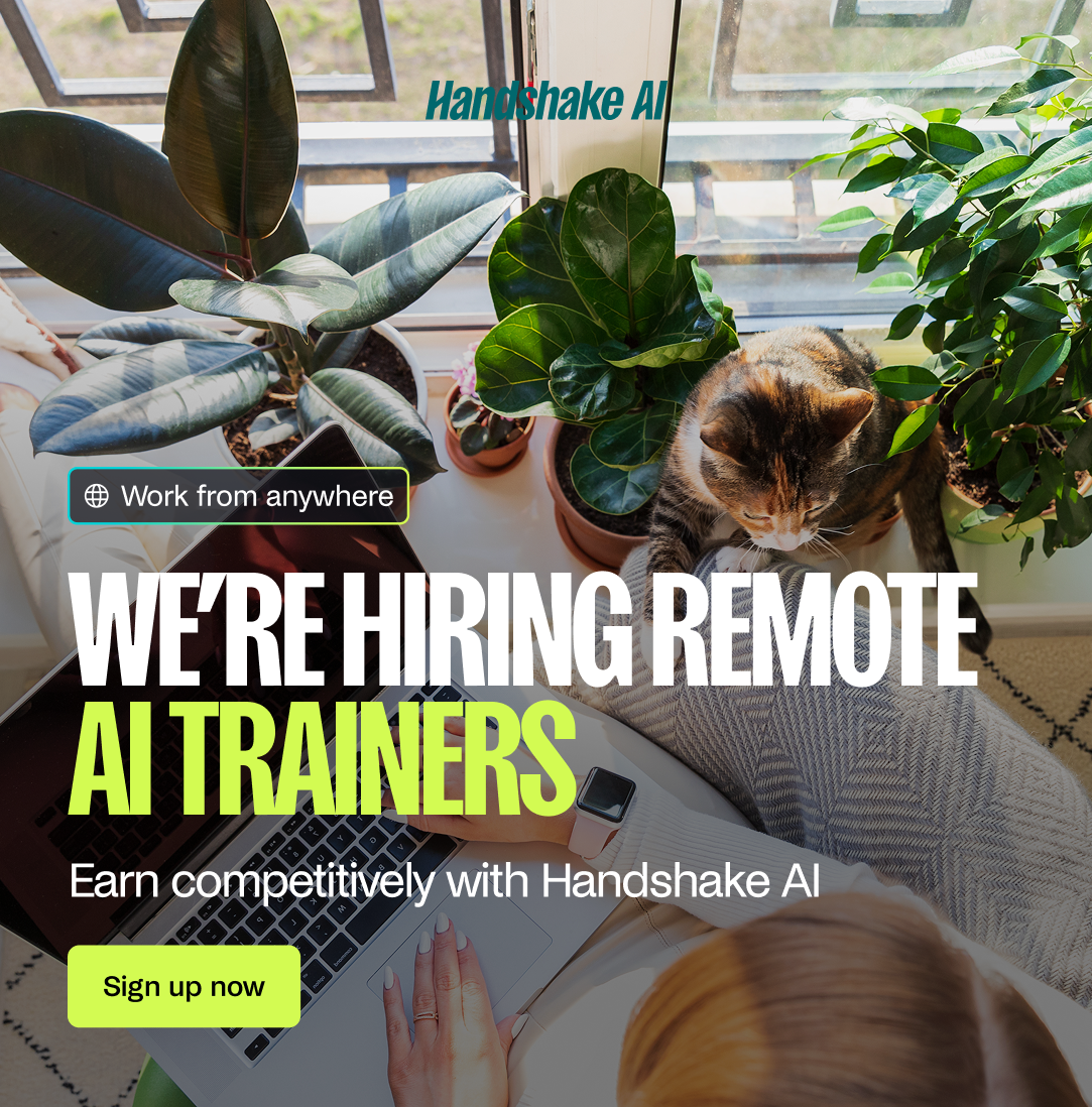 Handshake AI Facebook ad: Remote Part-Time AI Jobs