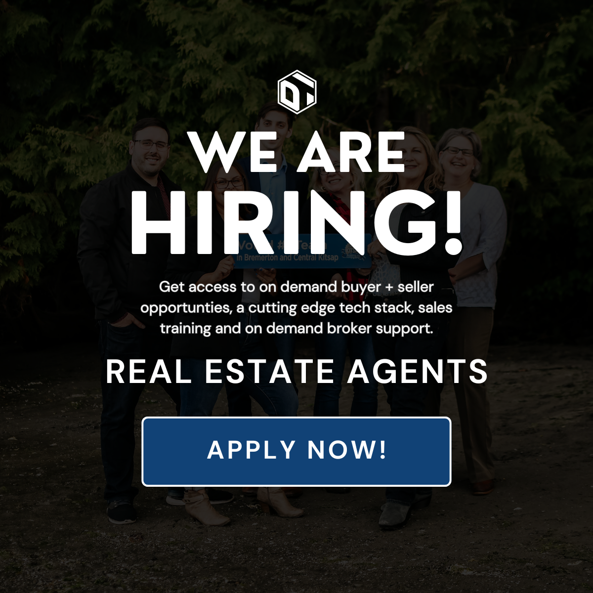Dupuis Team with Keller Williams West Sound Facebook ad: Ugently Hiring Agents!