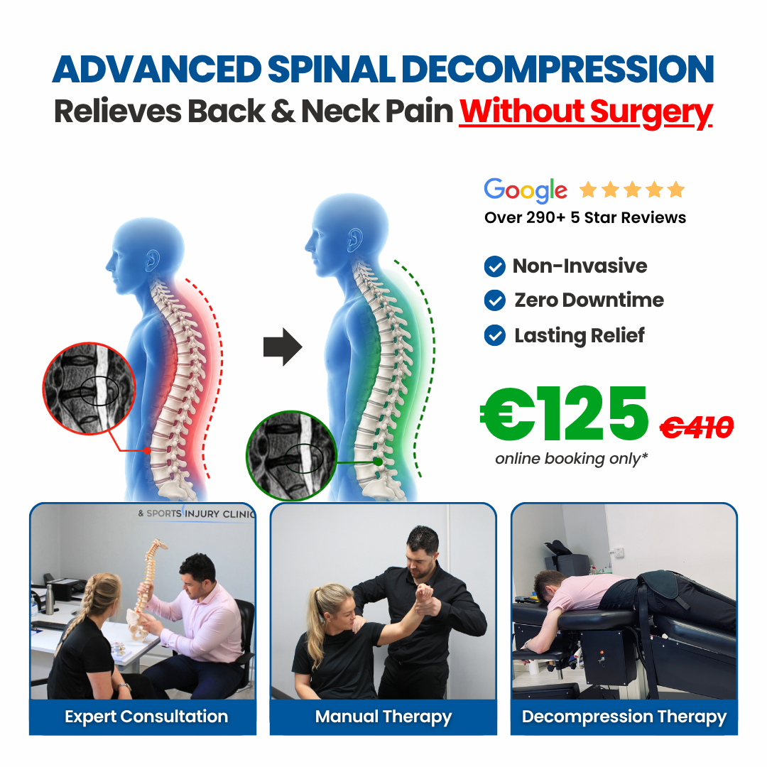 DC Physiotherapy and Sports Injury Clinic Facebook ad: Fast Relief for ONLY €125