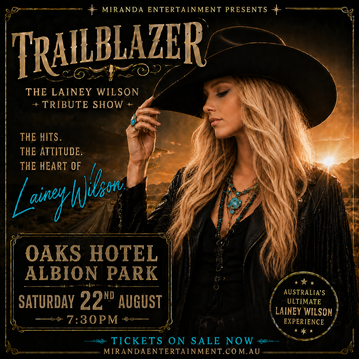 Trailblazer - Lainey Wilson Tribute Facebook ad: THE OAKS HOTEL | TRAILBLAZER - THE LAINEY WILSON TRIBUTE…
