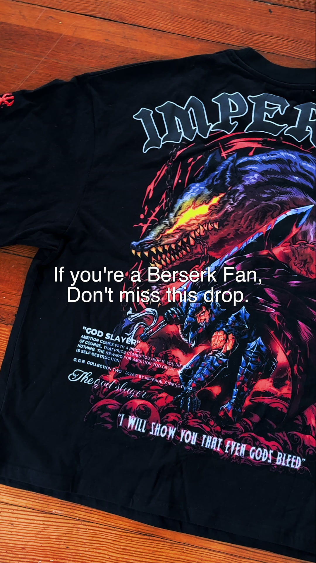 Imperial Strength Co. Facebook ad: Berserk Oversized Shirts- Limited Drop