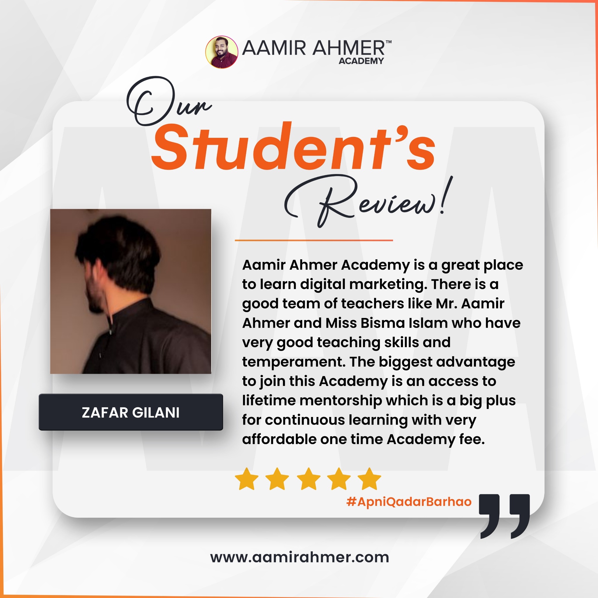 Aamir Ahmer Academy Facebook ad