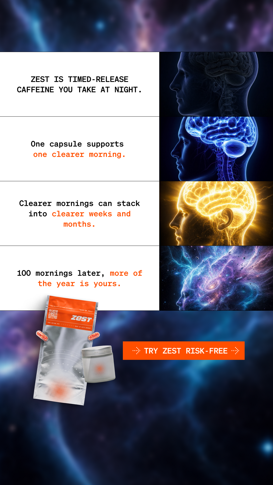 Zest - Wake-Up Pills Facebook ad
