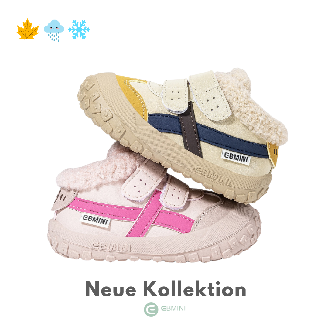 Ebmini - Kids Facebook ad: EBMINI Barfußchuhe, die Kindern Freiheit schenken.
