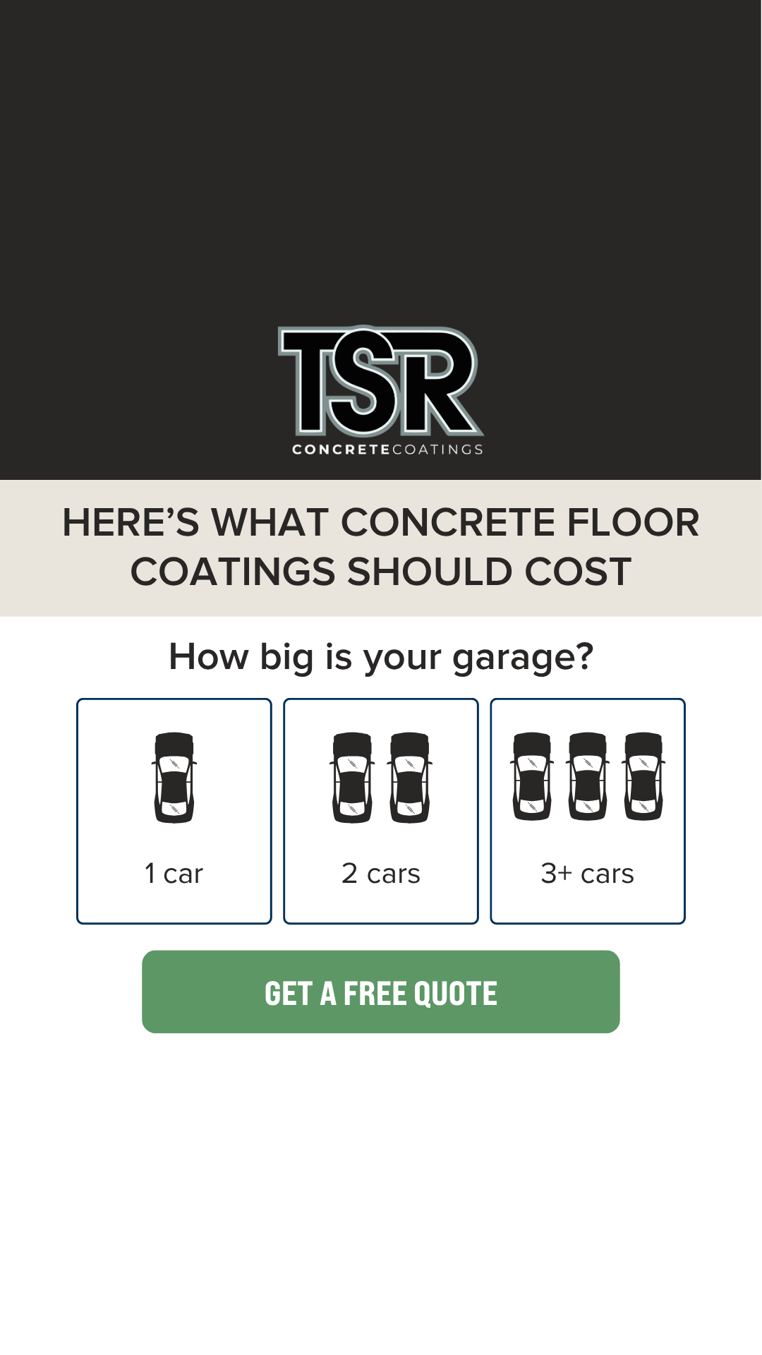 TSR Concrete Coatings - Authorized Partner Facebook ad: TSR Concrete Coatings: 60% OFF One-Day Installation!
