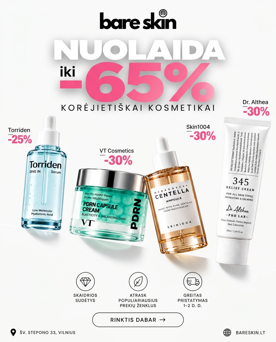 Bareskin.lt Facebook ad: Išpardavimas iki -65%