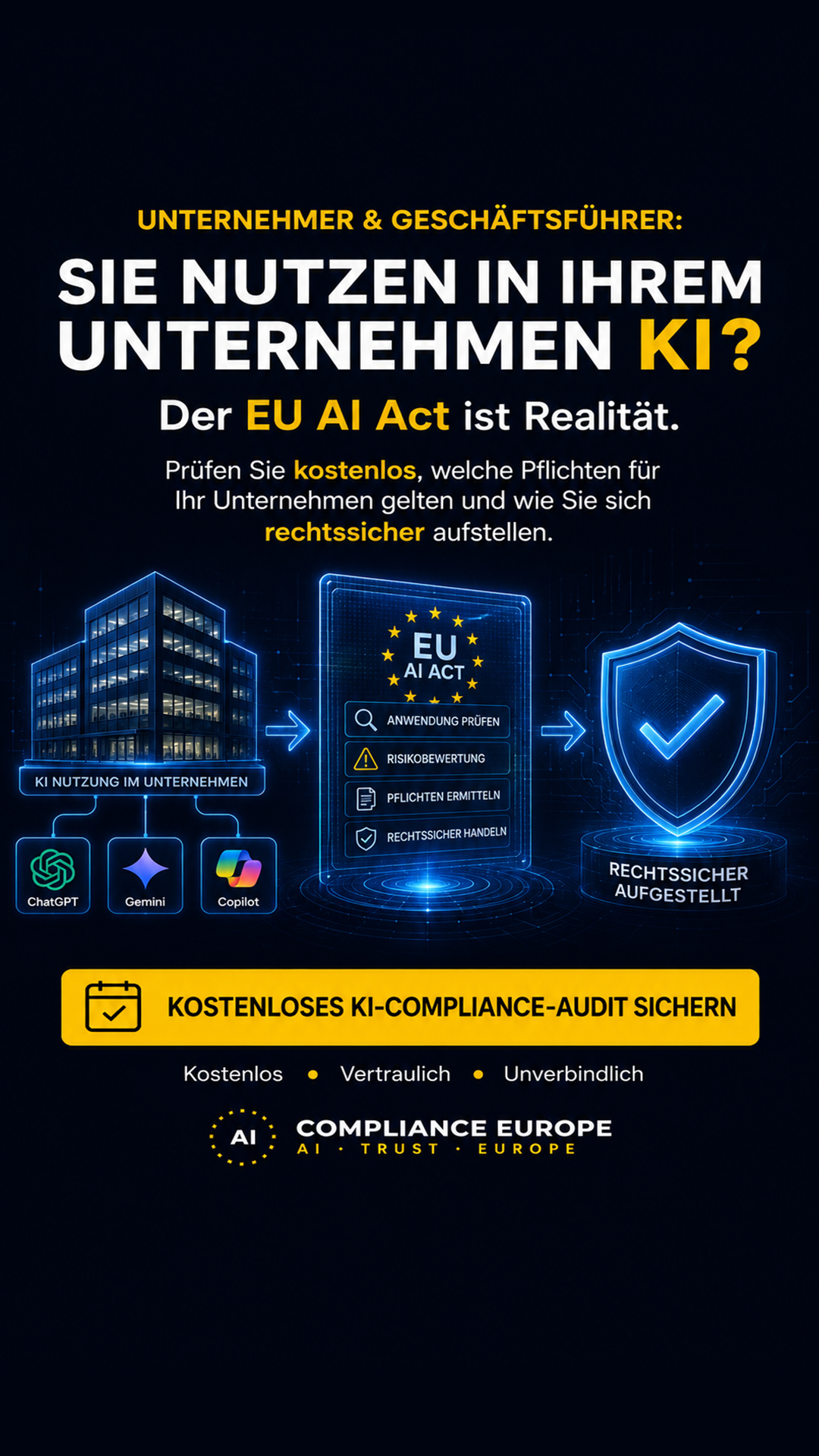 AI Compliance Europe Facebook ad: KI im Einsatz? Compliance kostenlos prüfen