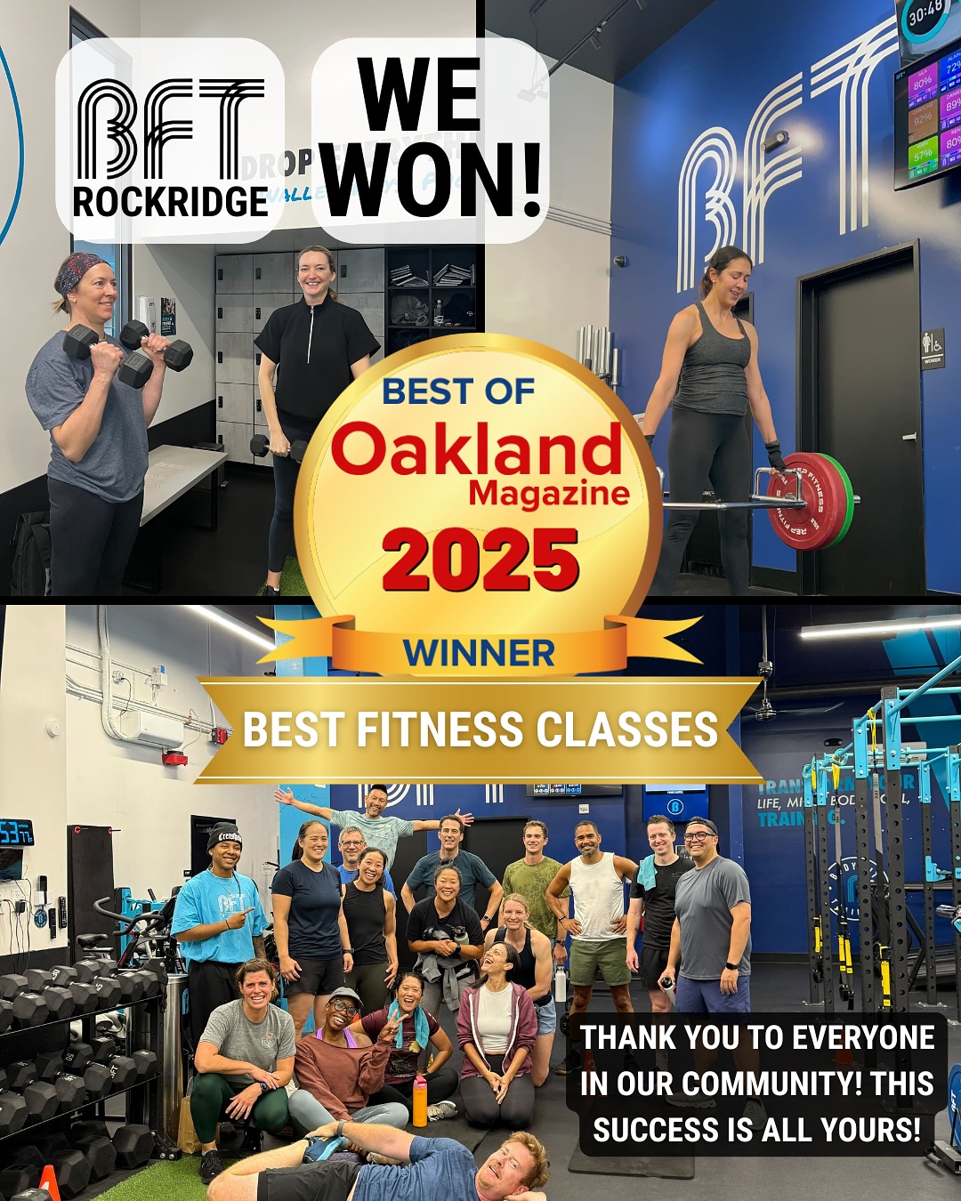 BFT Rockridge Facebook ad: Our community has spoken, BFT Rockridge WON Best…