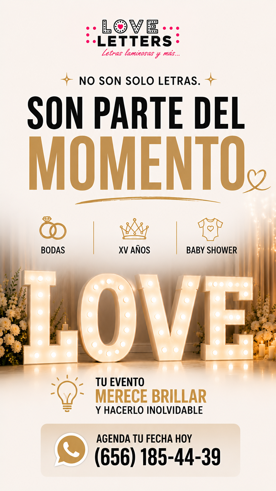 Love Letters - Letras Luminosas Facebook ad from Jun 1, 2026