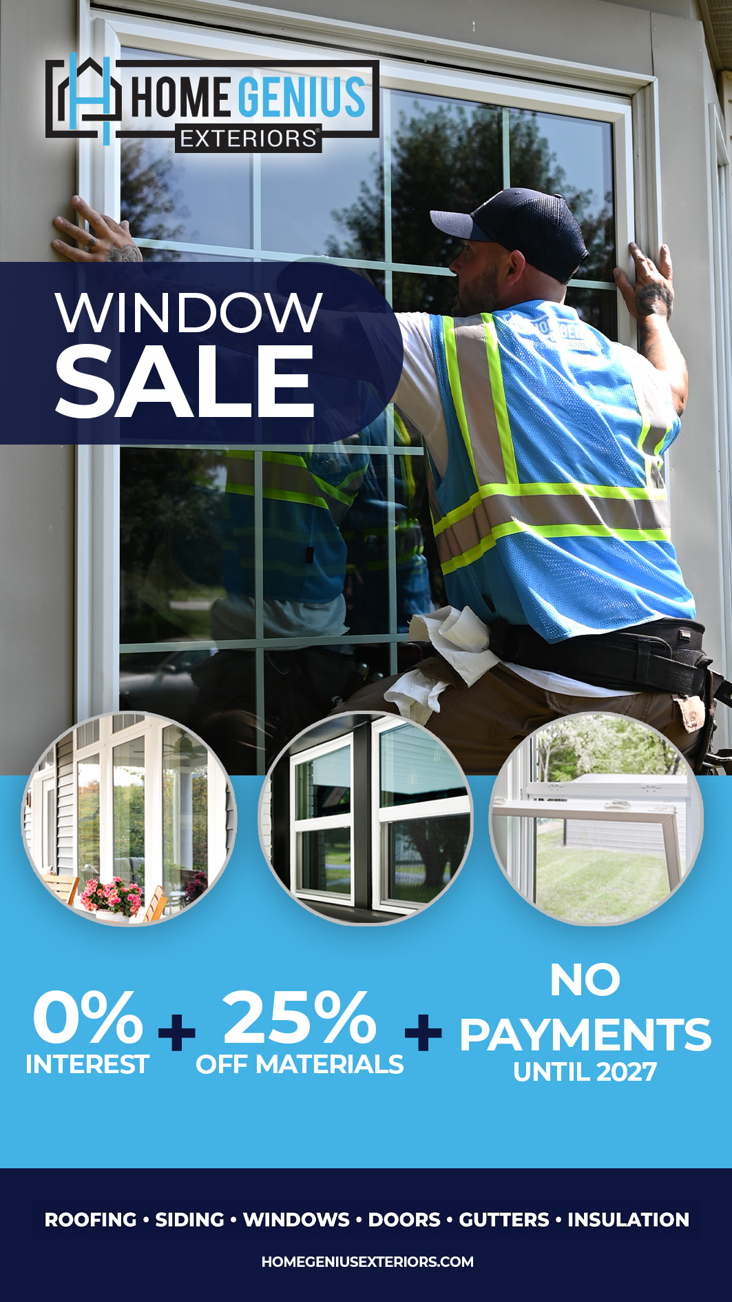 Home Genius Exteriors Facebook ad
