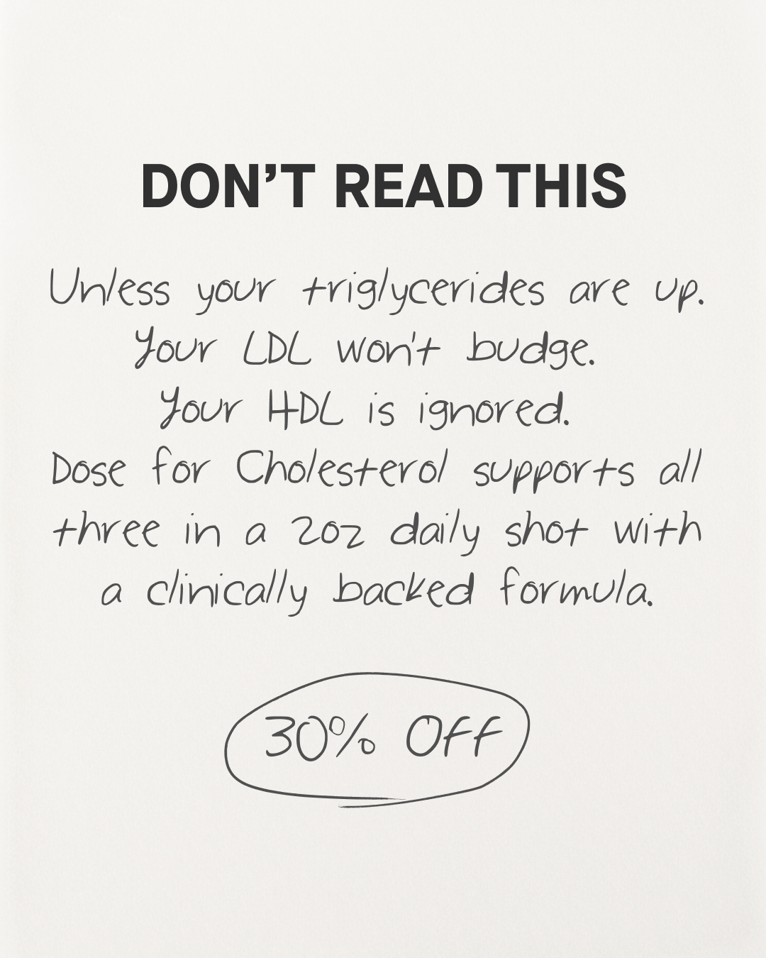 Dose for Cholesterol Facebook ad
