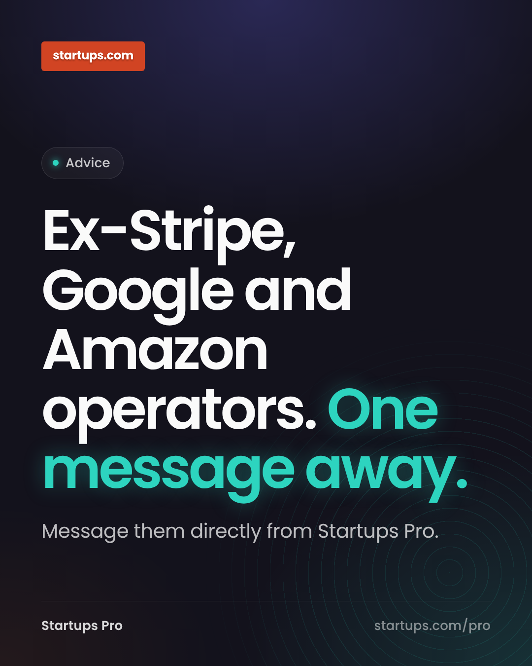 Startups.com Facebook ad: Startups Pro
