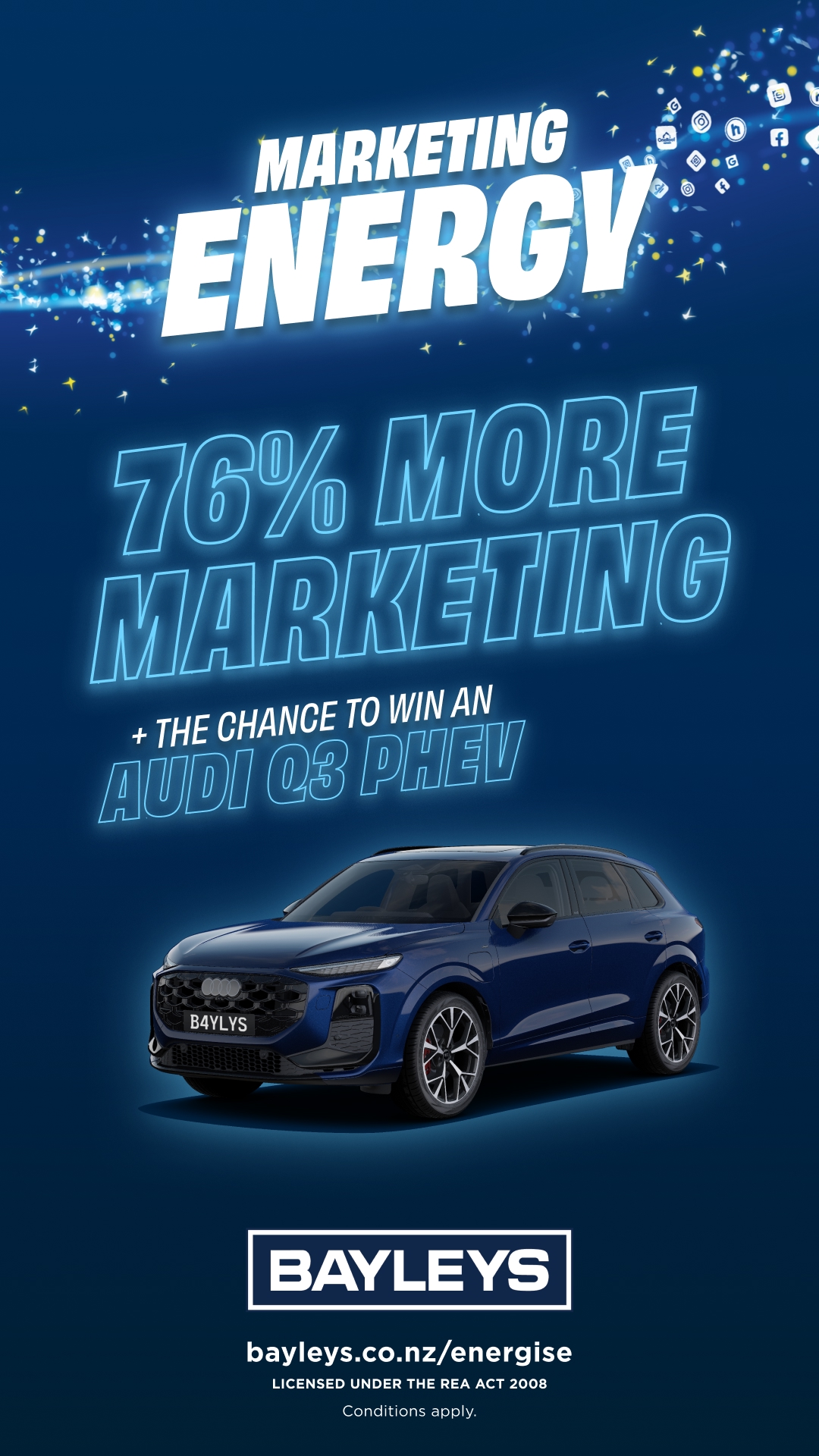 Bayleys Real Estate Facebook ad: Energise your sale with Bayleys
