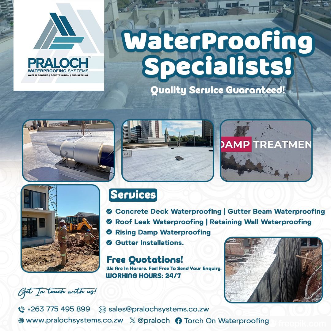 Praloch Waterproofing Facebook ad: Our Services: Concrete Deck Waterproofing| Gutter Beam…
