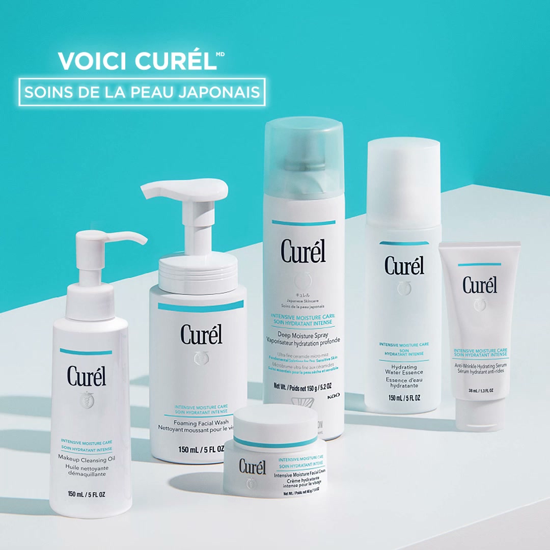 Curél Japanese Skincare Facebook ad: NOUVEAU! Soins Curél avec céramides
