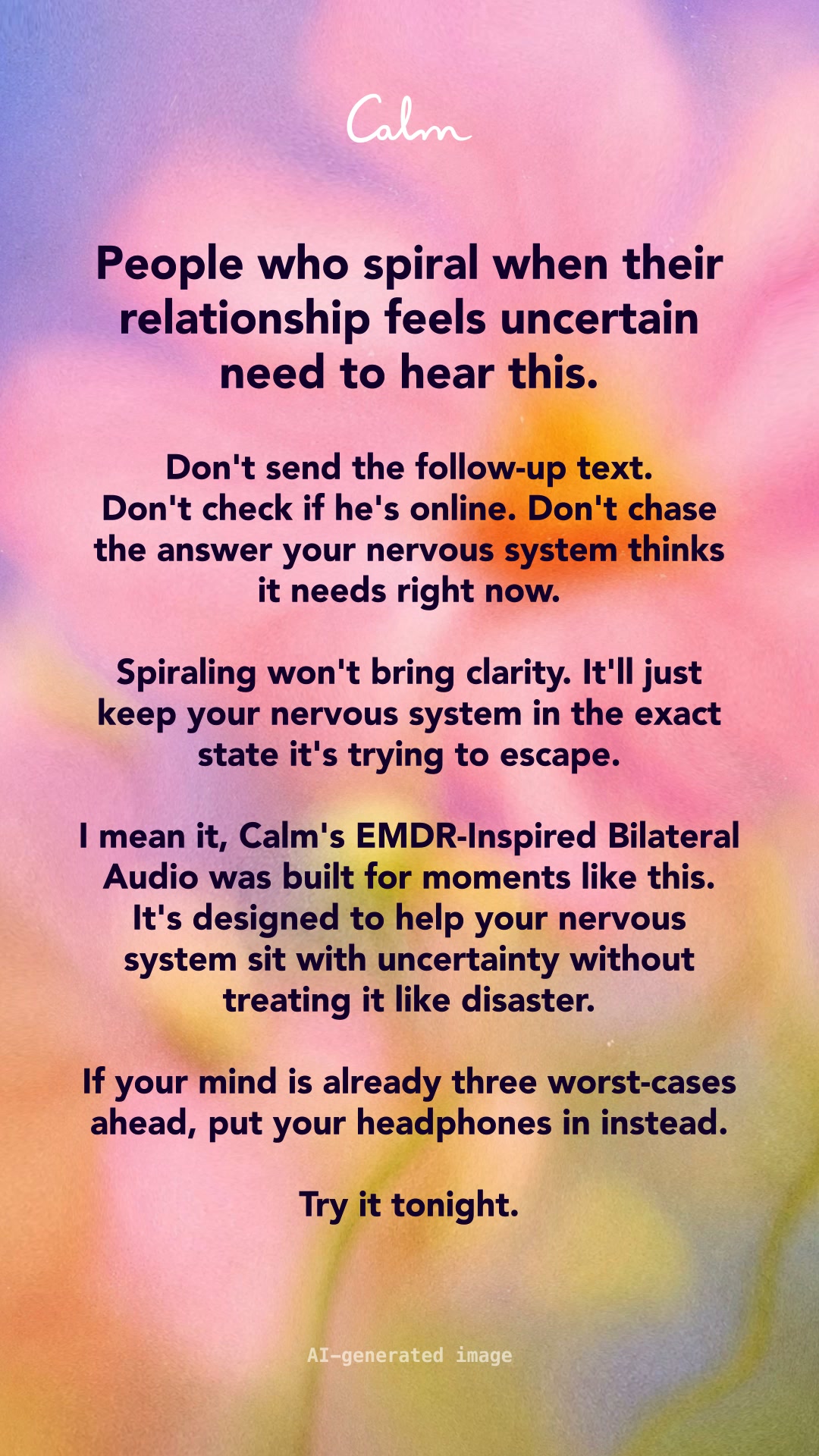 Calm Facebook ad: BREAK THE OVERTHINKING LOOP
