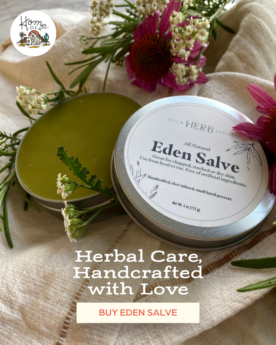 Home Folk Facebook ad: Natural Relief You Can Feel Good About.