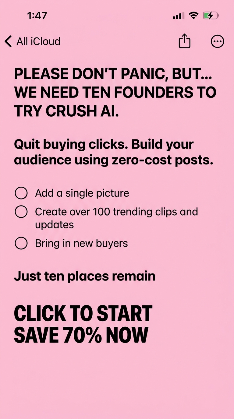 trycrush.ai Facebook ad