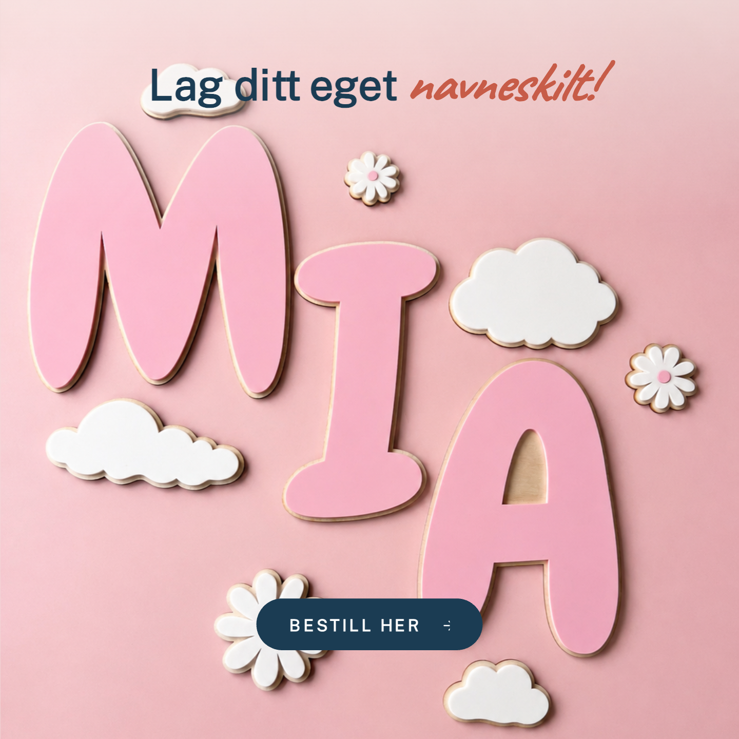 ByRossland Facebook ad: Velg navn, farger og størrelse