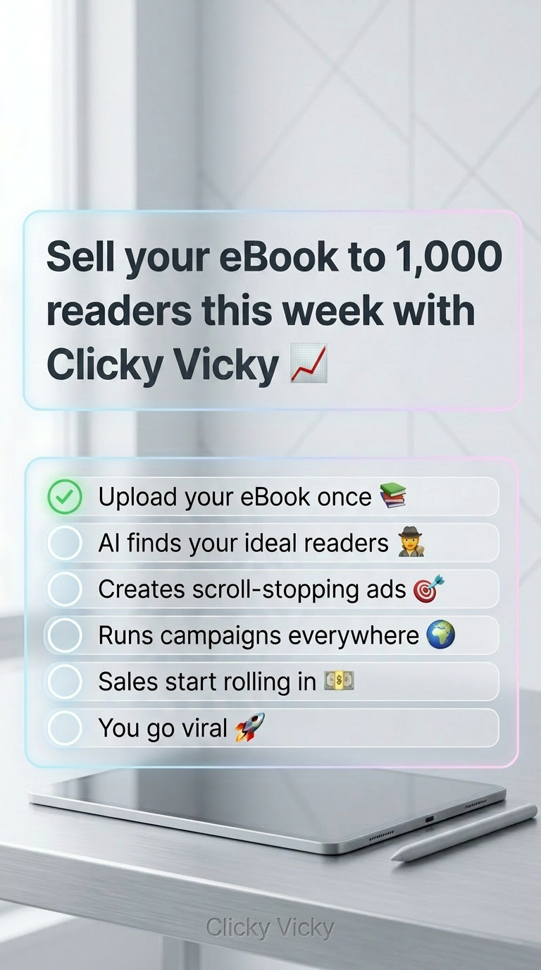 Clicky Vicky - AI Ads Maker Facebook ad: Get a fully edited ad in 1 click