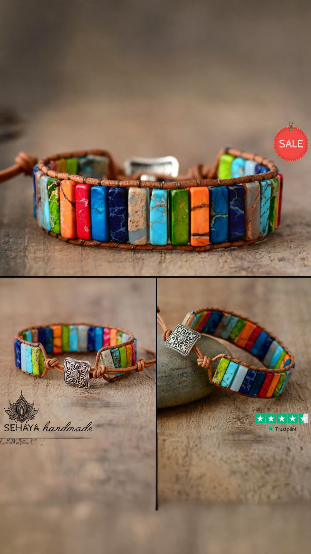 Sehaya UK Facebook ad: Chakra Bracelet | Handmade Natural Stones Bracelet