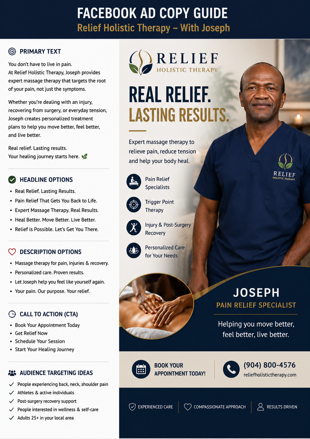 Relief Holistic Therapy Facebook ad: Relief Holistic Therapy focuses on pain management with…