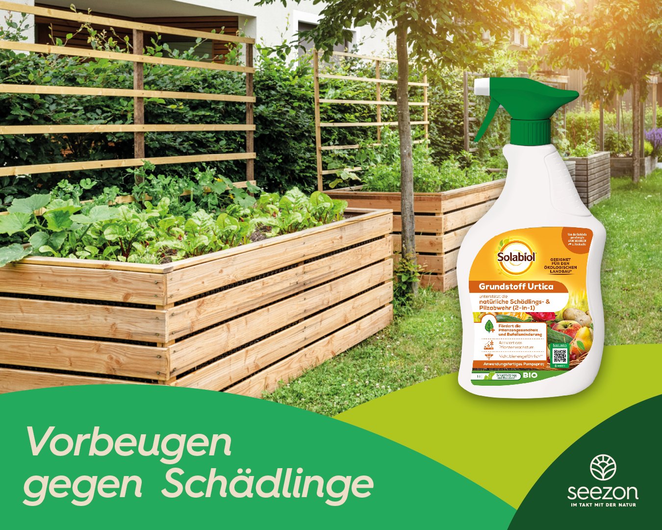 Seezon Deutschland Facebook ad: Schädlingen im Hochbeet vorbeugen, jetzt im April!