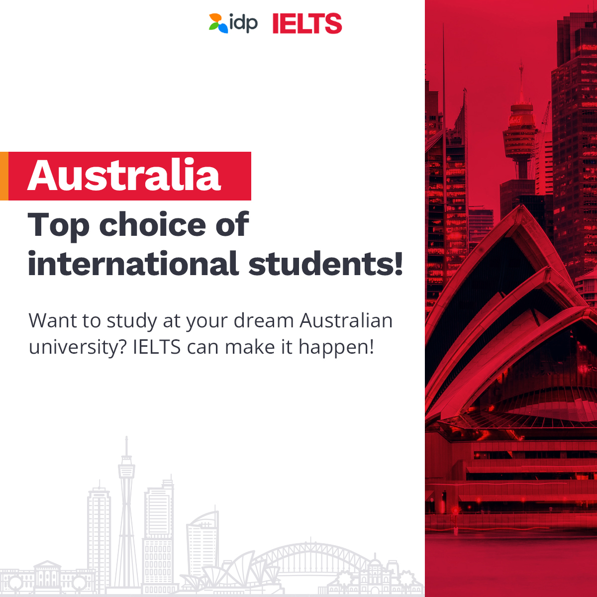 IELTS Essentials from IDP Facebook ad: IELTS is accepted by most universities across UK…