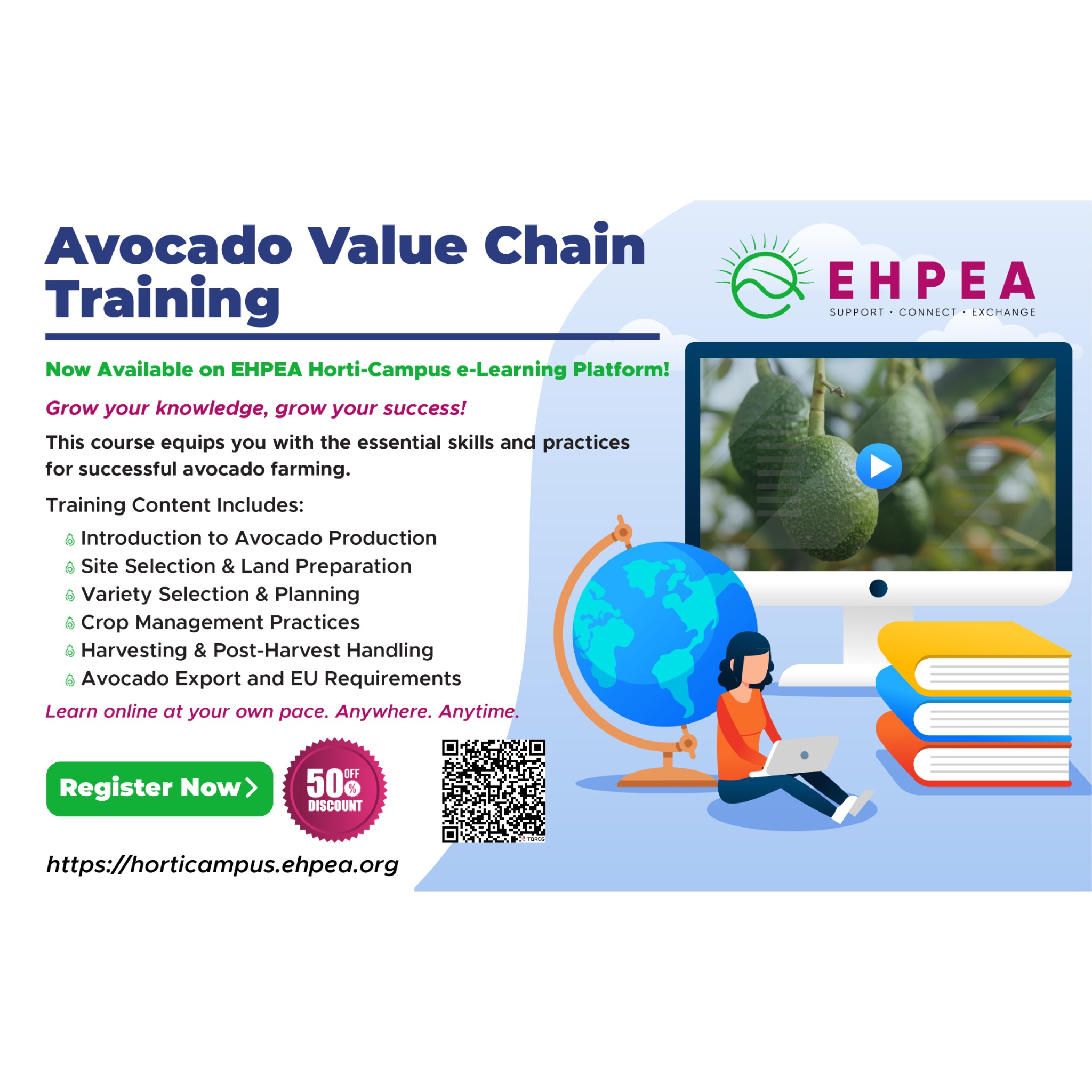 Ethiopian Horticulture Producer Exporters Association - EHPEA Facebook ad: Join Horti-Campus Online Courses, now available on the…