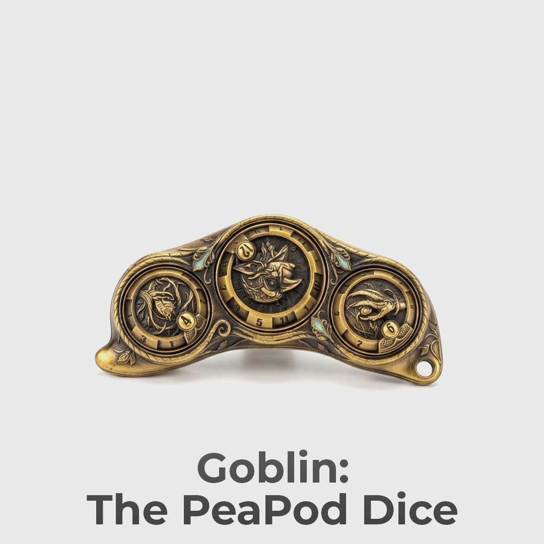 Tabletop Games Crowdfunding Projects Facebook ad: 6-in-1 Metal Rotating RPG Dice Artifact