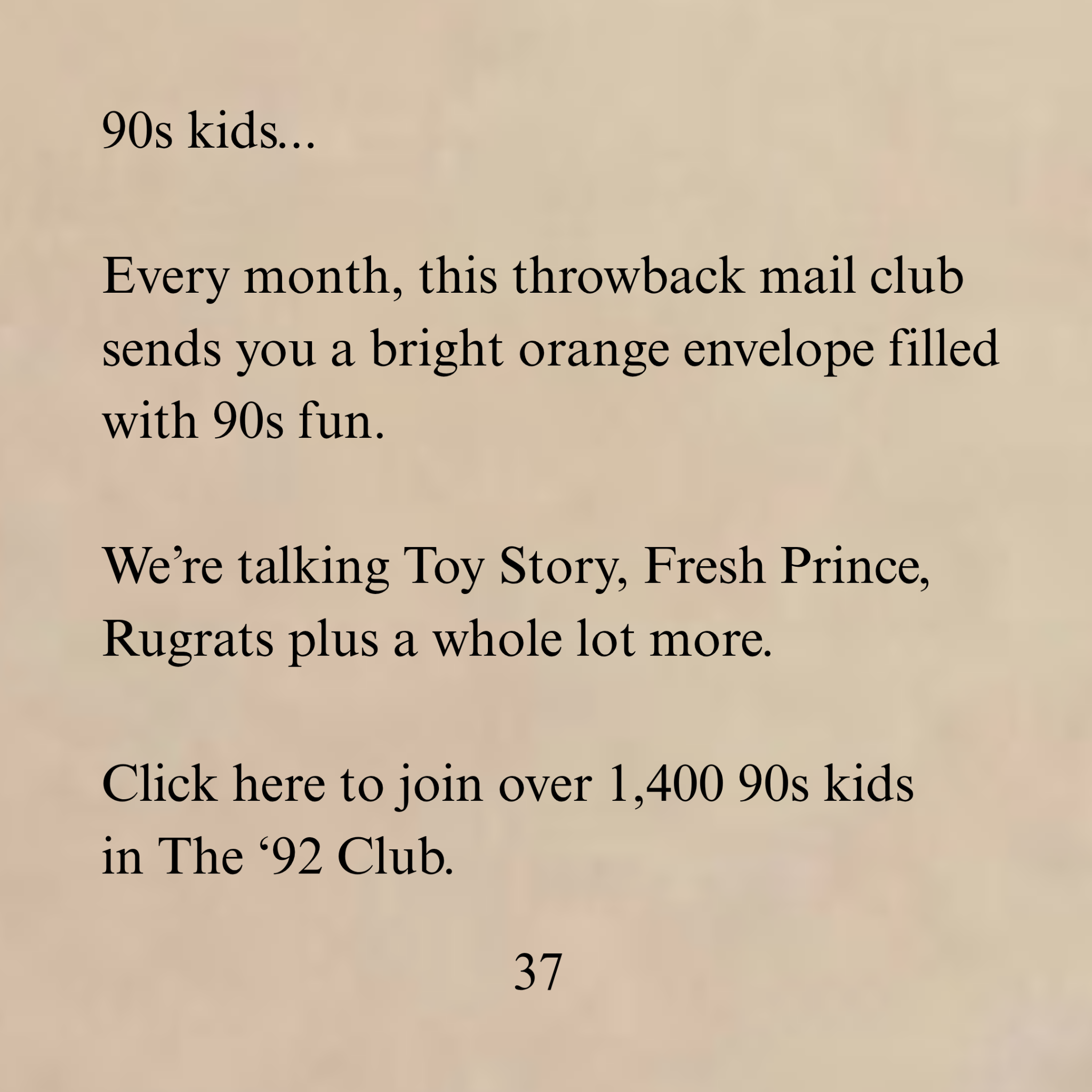 The '92 Facebook ad