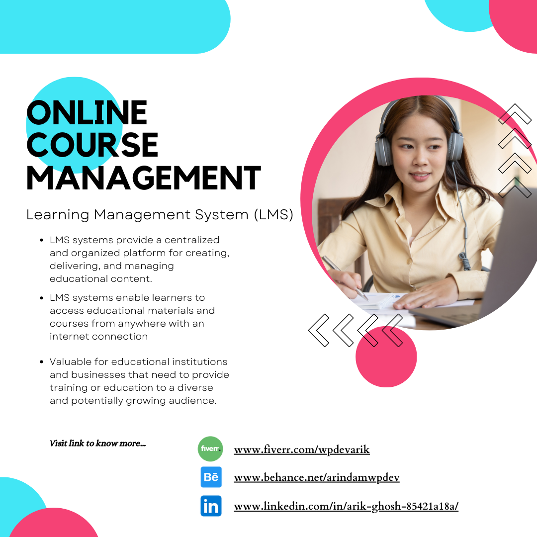 A Web Design Facebook ad: Professional Online Course Based LMS, Educational Website