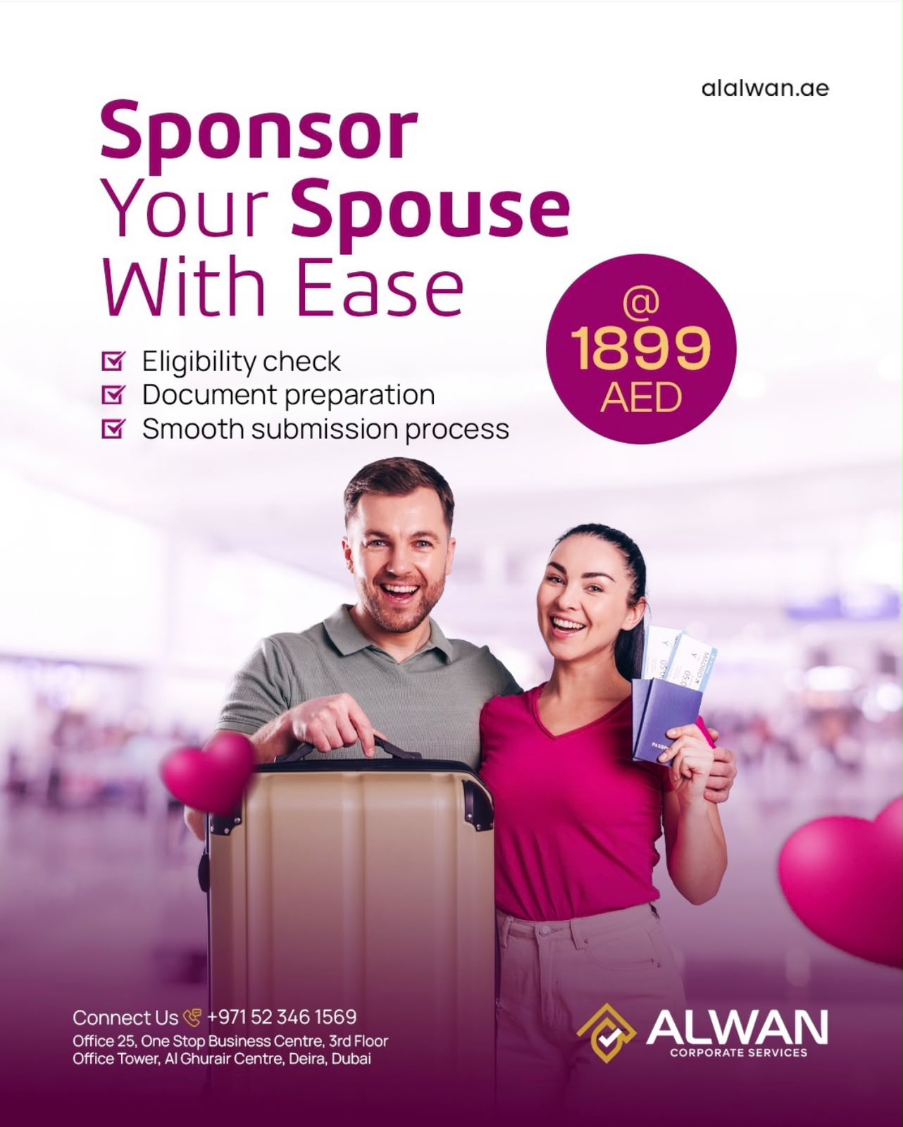 Alwan Corporate Services Facebook ad: Need a Visa Services or New Born visa…