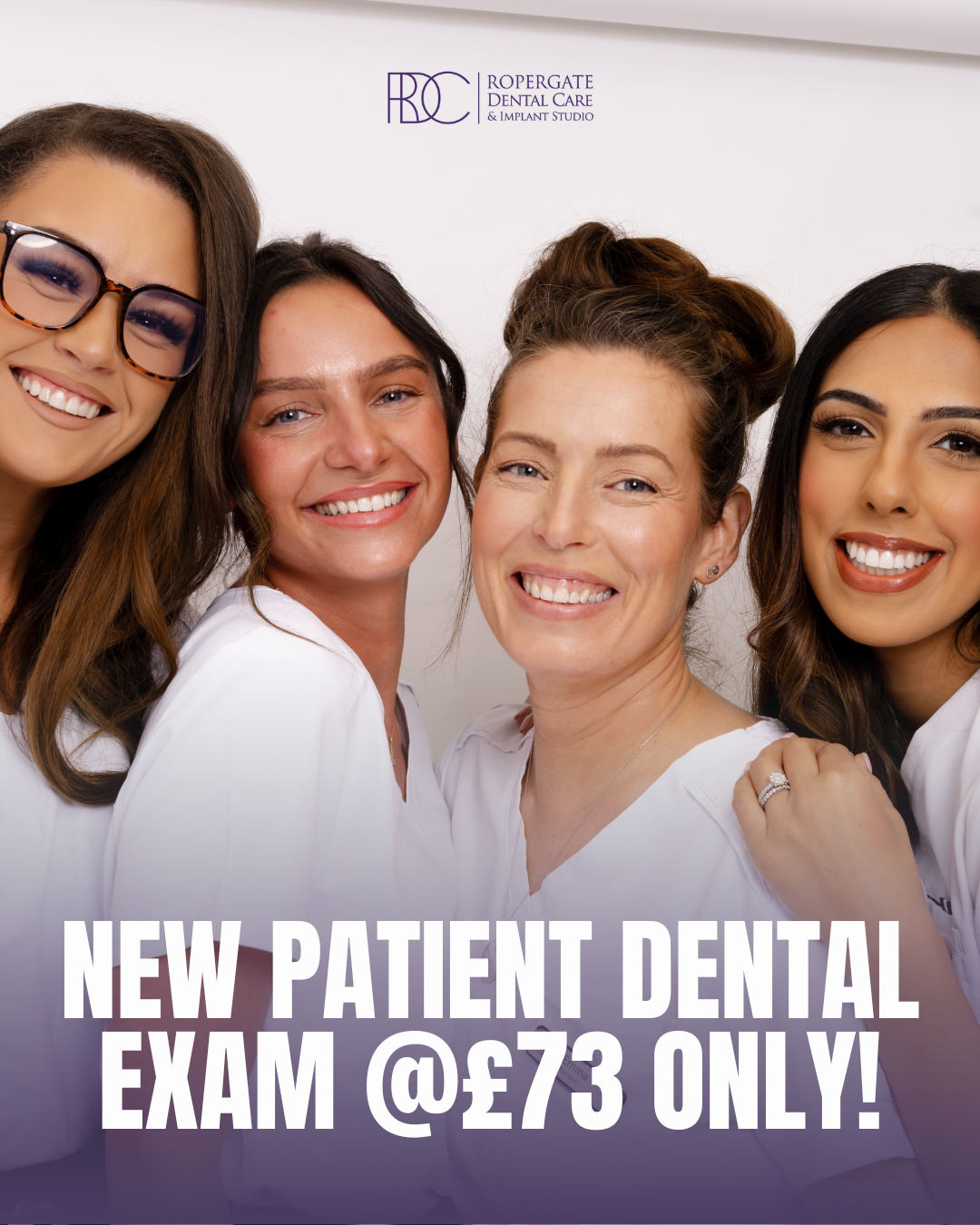 Ropergate Dental Care & Implant Studio Facebook ad: Dental Check-Up Just £73
