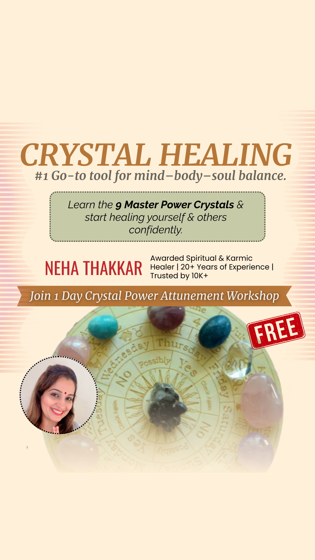 Occult Shala Coaches Facebook ad: Free 2-Hour Crystal Power Attunement