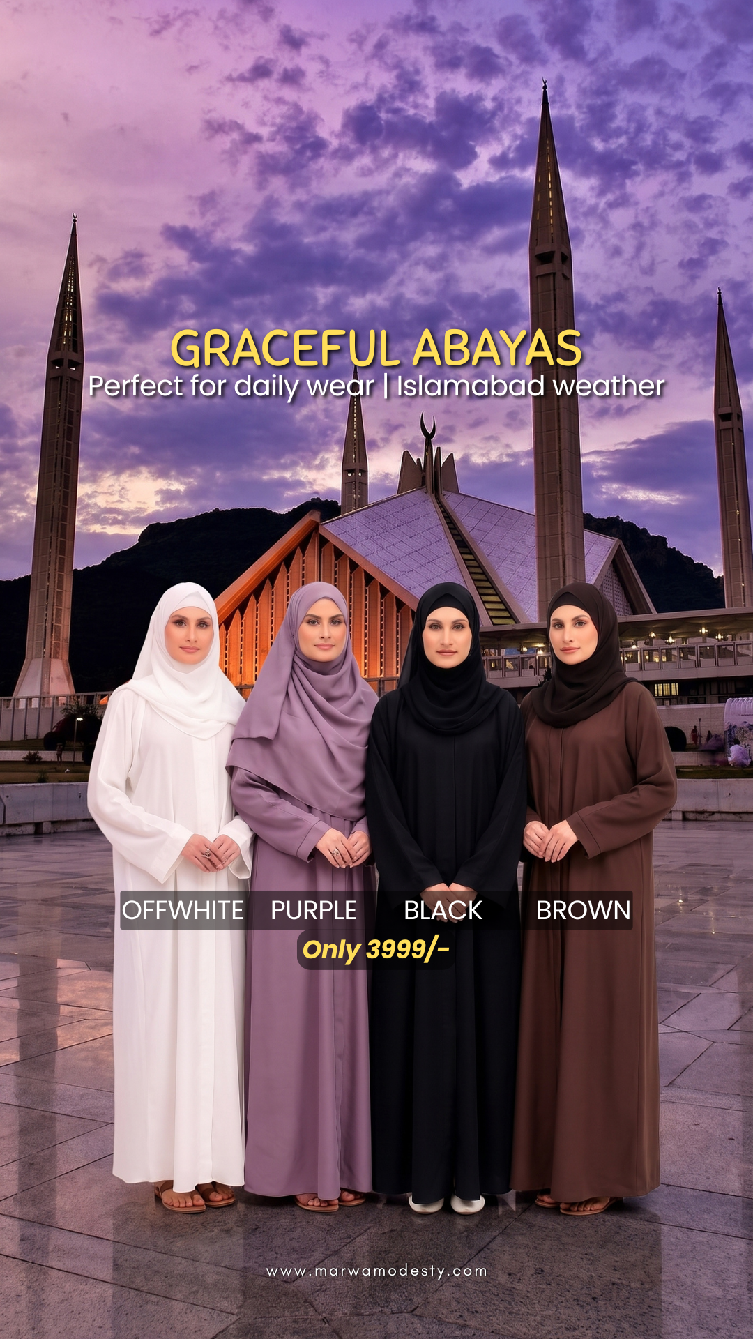 Marwa Modesty Facebook ad: Islamabad with modesty From 3999/-