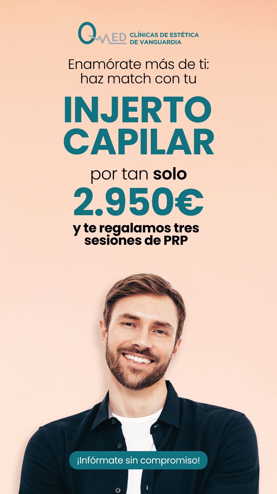 QMED España - Clínicas capilares Facebook ad from Mar 9, 2026