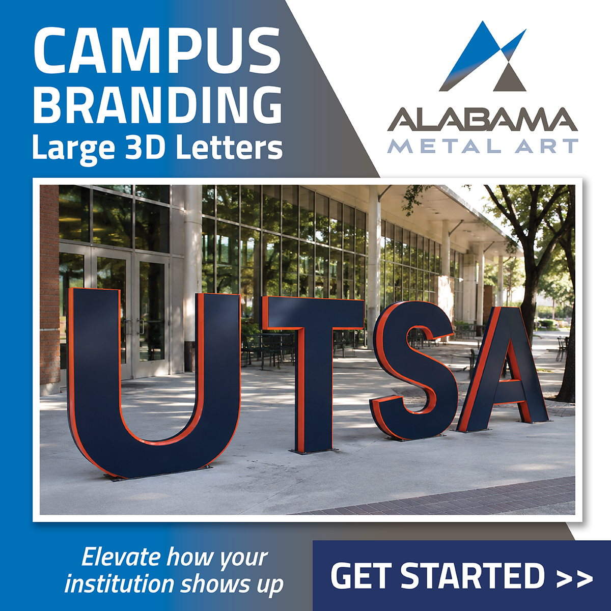 Alabama Metal Art Facebook ad: Landmark Branding for Schools & Universities