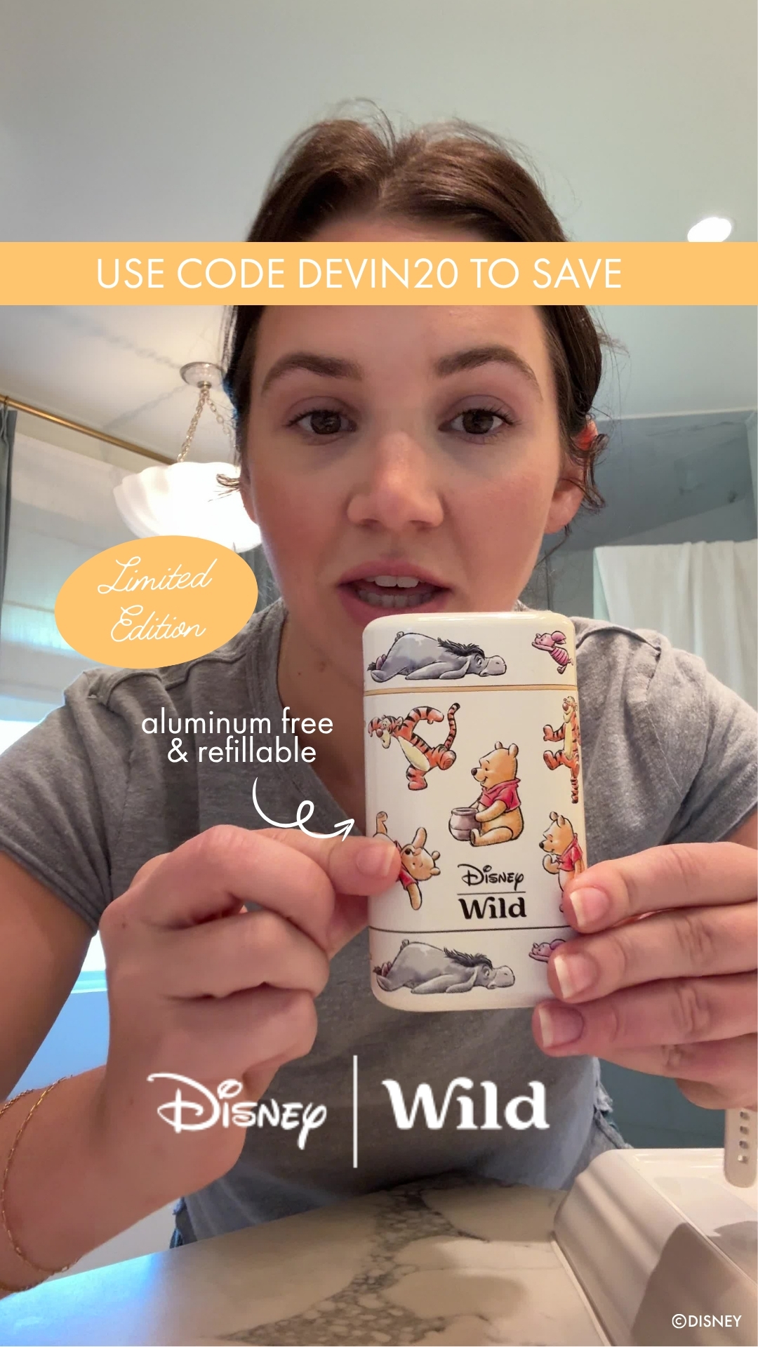 Wild Facebook ad: Get 20% off all Wild products with code DEVIN20