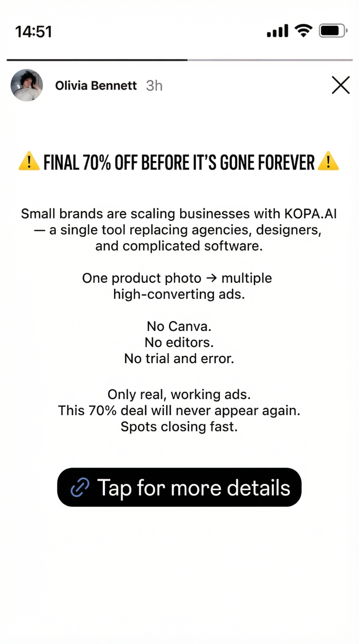 kopa.ai Facebook ad