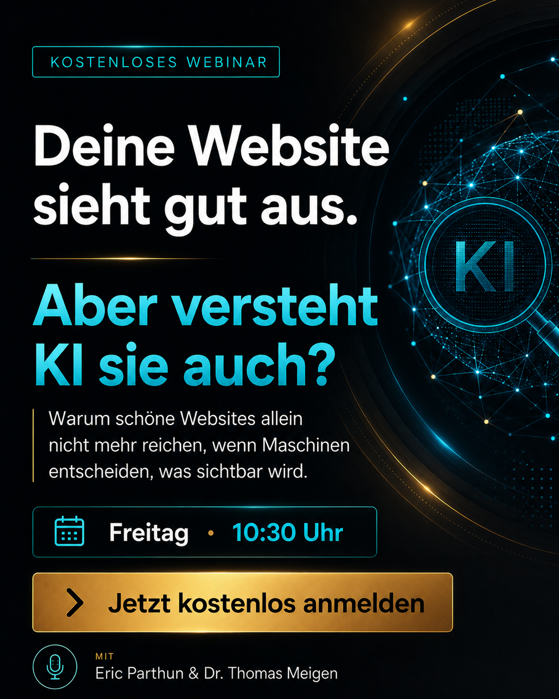 Eric Parthun Facebook ad: Schöne Website. Aber KI-lesbar?