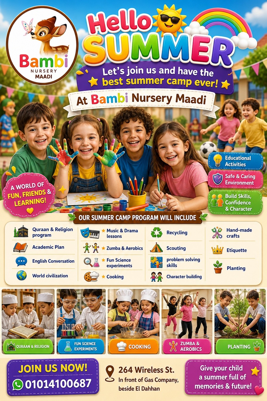Bambi Nursery Maadi Facebook ad: Hello Summer… Let the fun begin!
