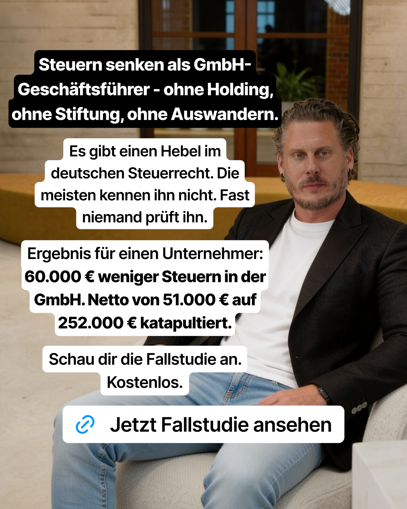 Marvin Großkrueger Facebook ad: Finde heraus, wie viel Steuer du legal sparen könntest