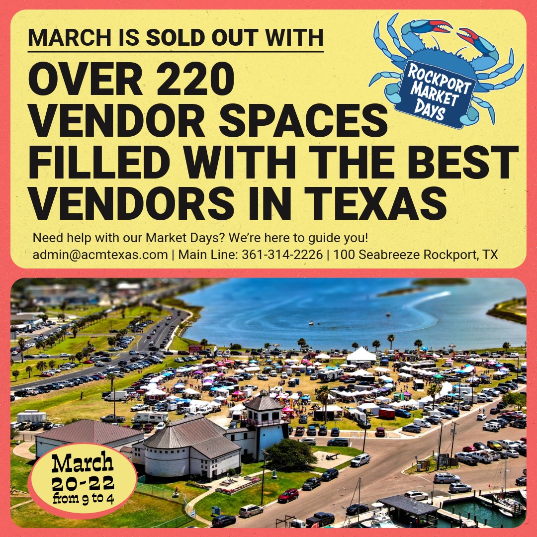 Rockport Fulton Market Days Facebook ad: ROCKPORT MARKET DAYS IS HERE, AND MARCH IS…